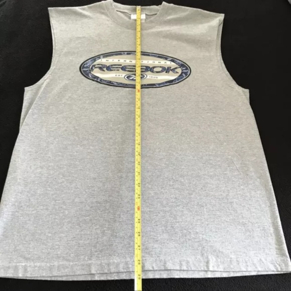 Reebok International Est 1895 Spelled Out Logo Rare Men’s Sleeveless T-shirt - Picture 3 of 12